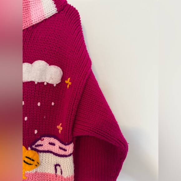 Handmade Peruvian alpaca style knit hoodie - Picture 2 of 8